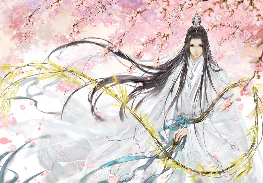 chu wanning (erha he ta de bai mao shizun) drawn by jing_shu