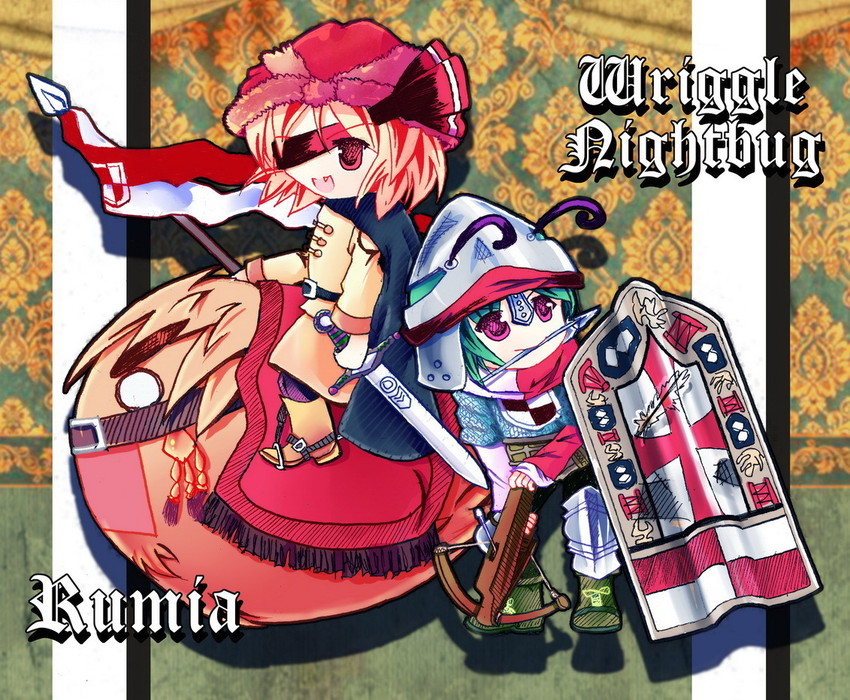 rumia and wriggle nightbug (touhou and 2 more) drawn by bondson