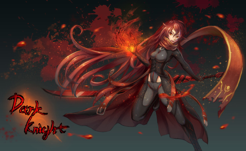 elesis and dark knight (elsword) drawn by juu_gen
