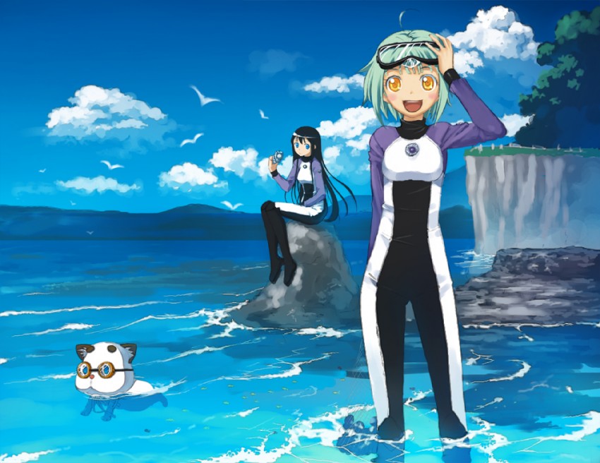 ooki futaba, kohinata hikari, and aria (amanchu!) drawn by hirokiku