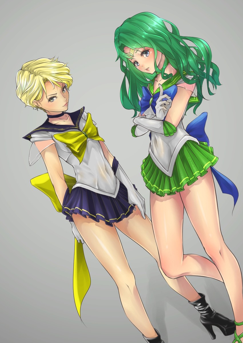 ten'ou haruka, kaiou michiru, sailor uranus, sailor neptune, super sailor neptune, and 1 more (bishoujo senshi sailor moon) drawn by smile_(qd4nsvik)