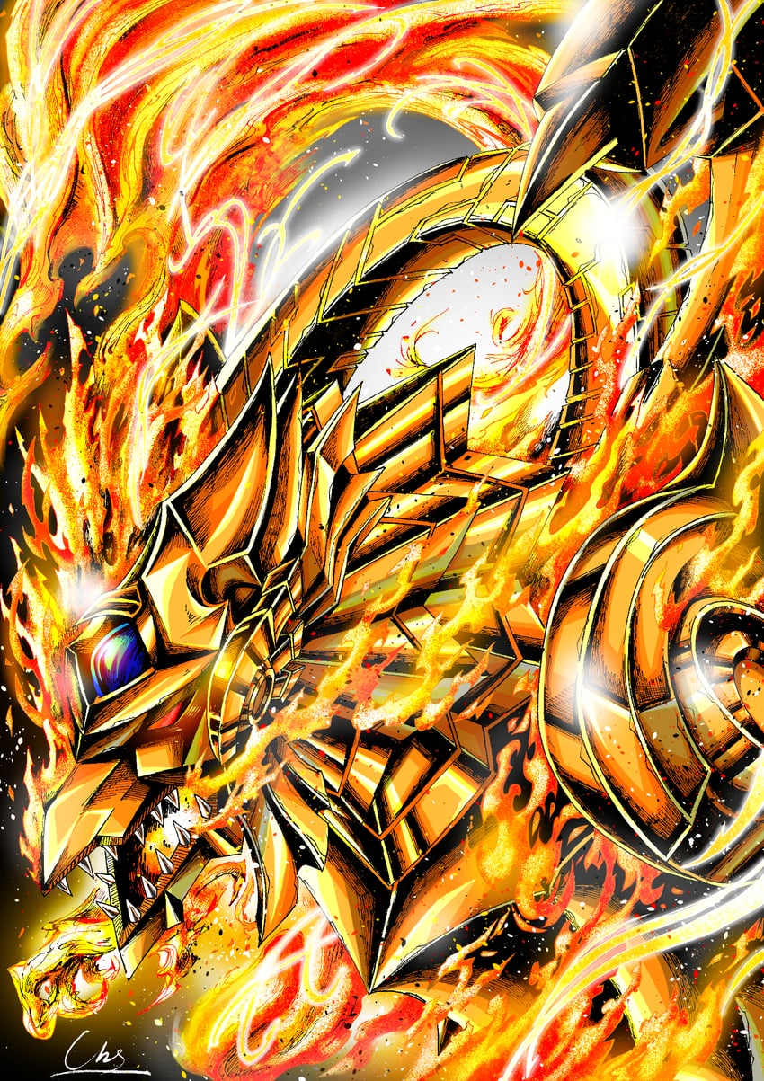 the winged dragon of ra (yu-gi-oh!) drawn by gamjagom