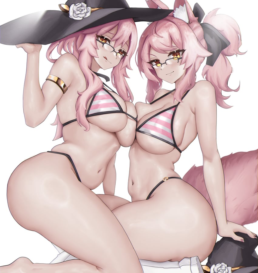 tamamo and koyanskaya (fate and 1 more) drawn by phaethonvt