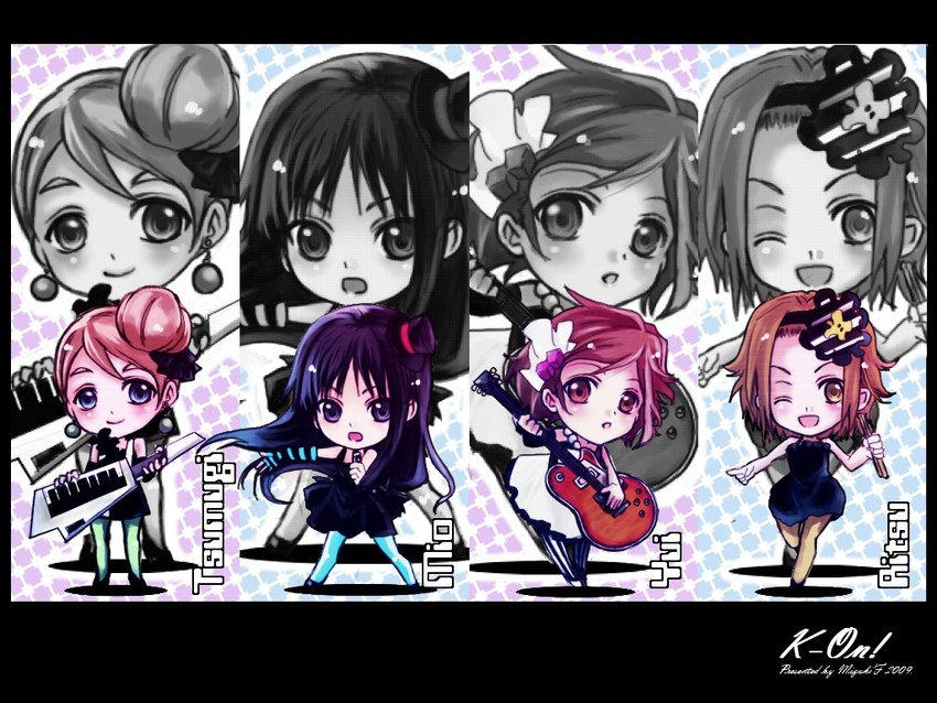 akiyama mio, hirasawa yui, tainaka ritsu, and kotobuki tsumugi (k-on!) drawn by mf_(mizukif)