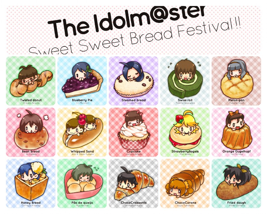 hoshii miki, kisaragi chihaya, amami haruka, kikuchi makoto, shijou takane, and 11 more (idolmaster and 1 more) drawn by ech