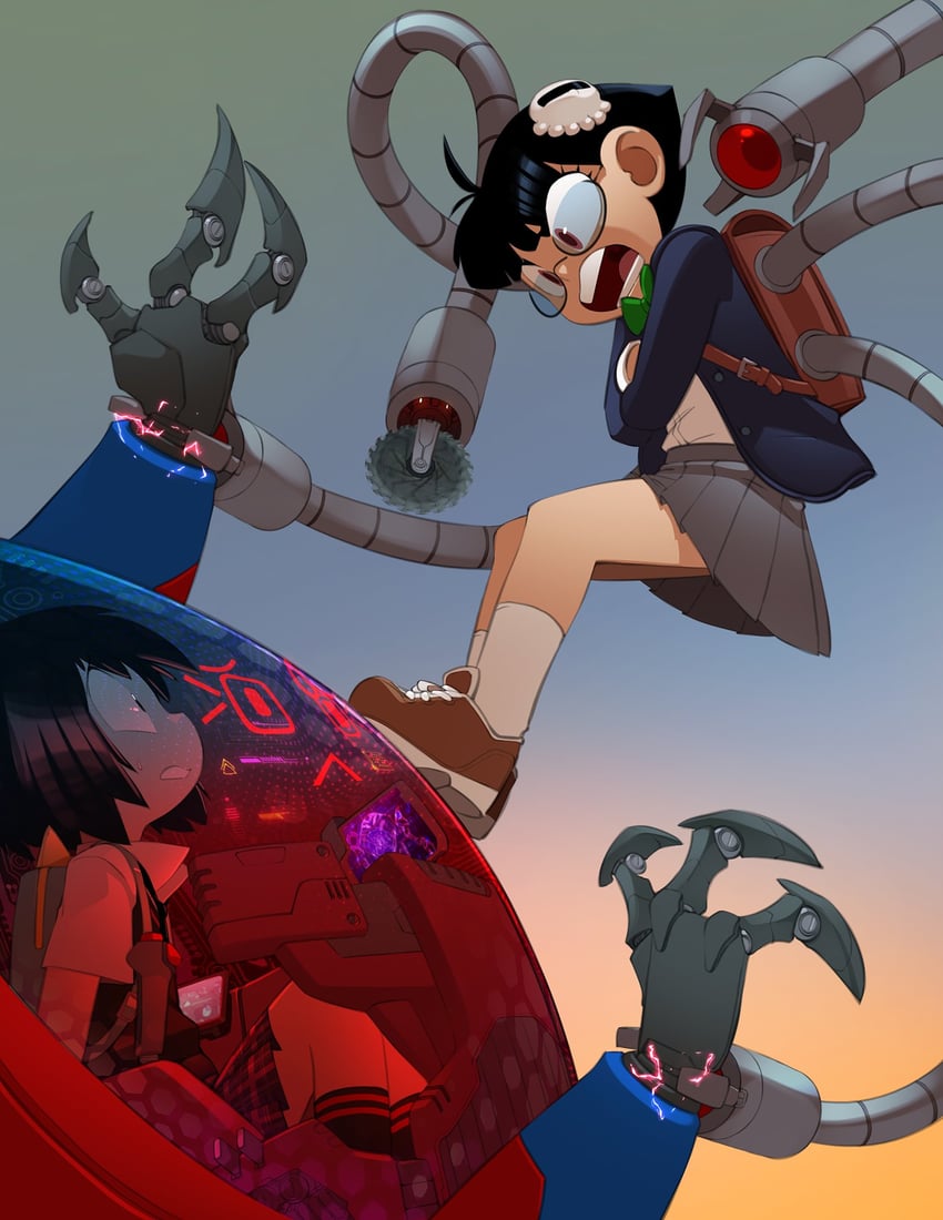 peni parker, sp//dr, doctor octopus, and otoha okutamiya (marvel and 4 more) drawn by bleedman