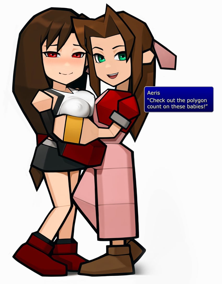 tifa lockhart and aerith gainsborough (final fantasy and 1 more) drawn by loodncrood