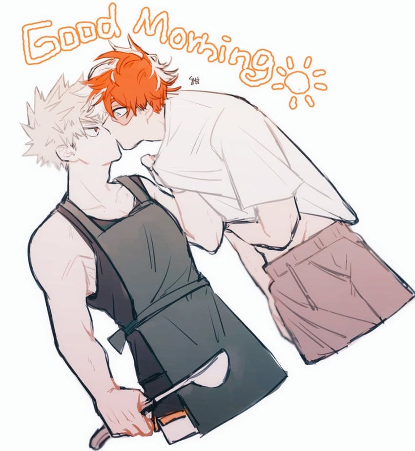 bakugou katsuki and todoroki shoto (boku no hero academia) drawn by konno_27