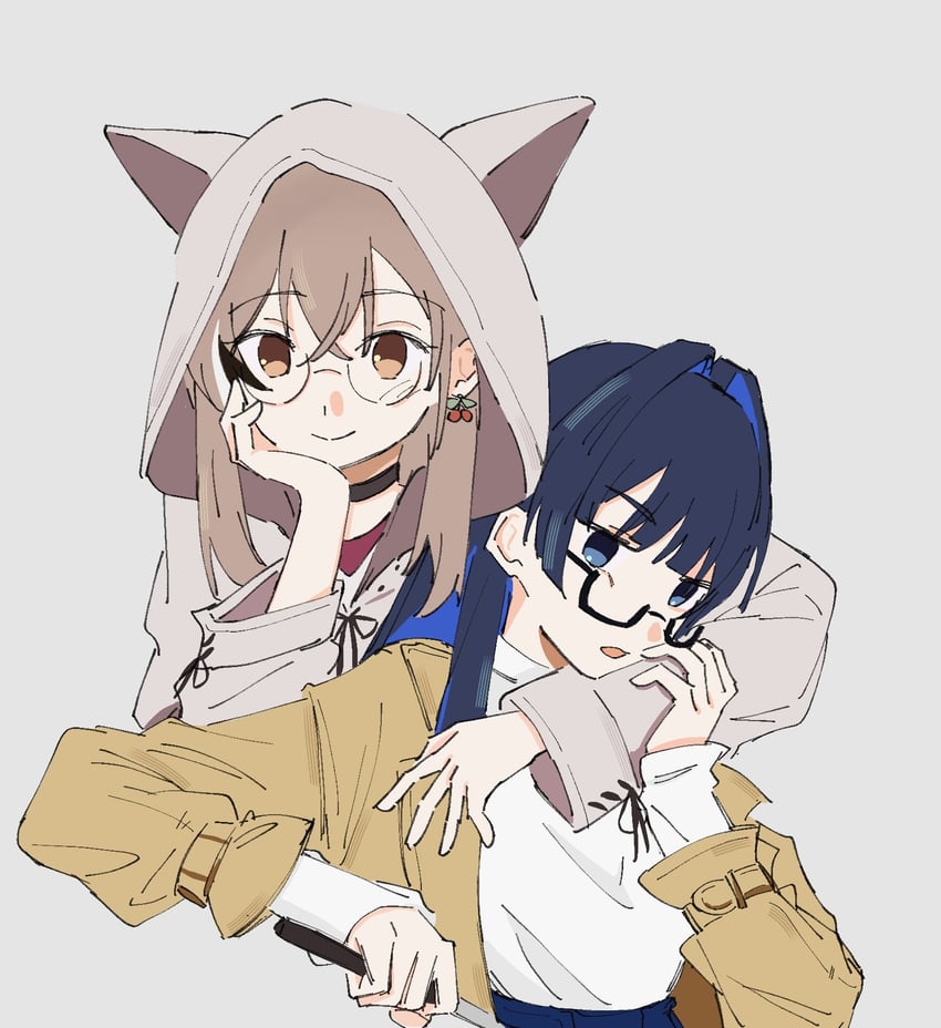 ouro kronii and nanashi mumei (hololive and 1 more) drawn by canvas0911