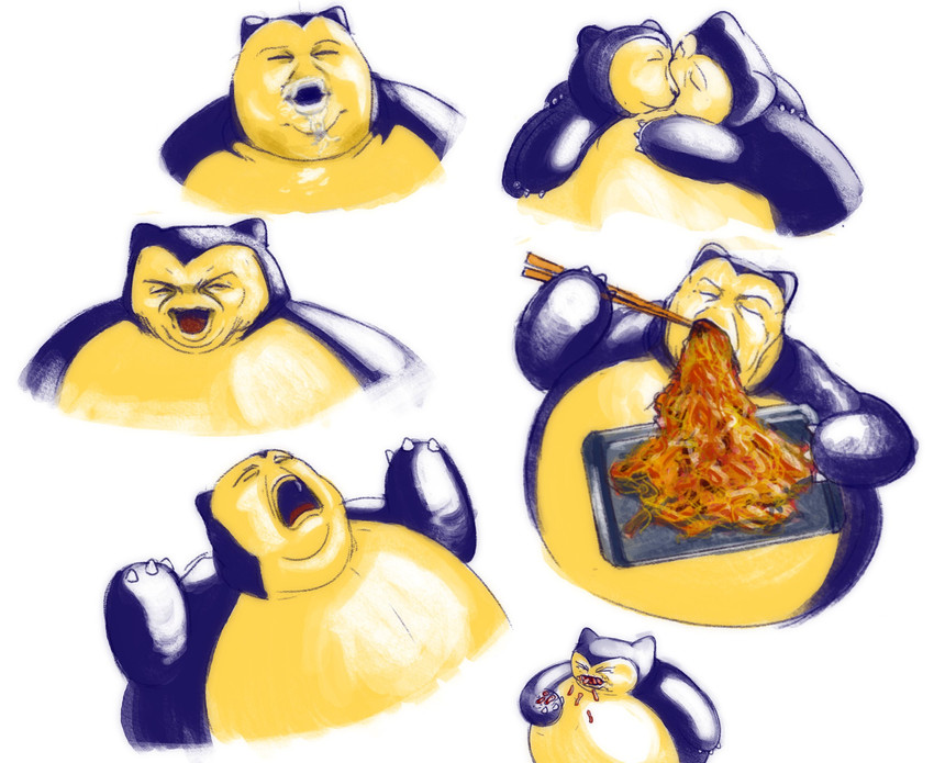 snorlax and nikocado avocado (pokemon and 1 more) drawn by dongff_tk