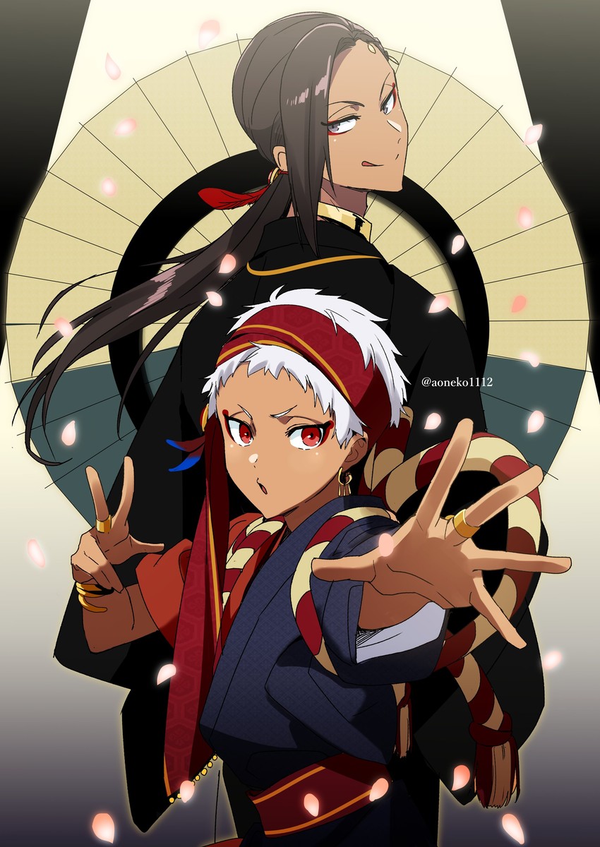 jamil viper and kalim al-asim (twisted wonderland) drawn by aoneko1112