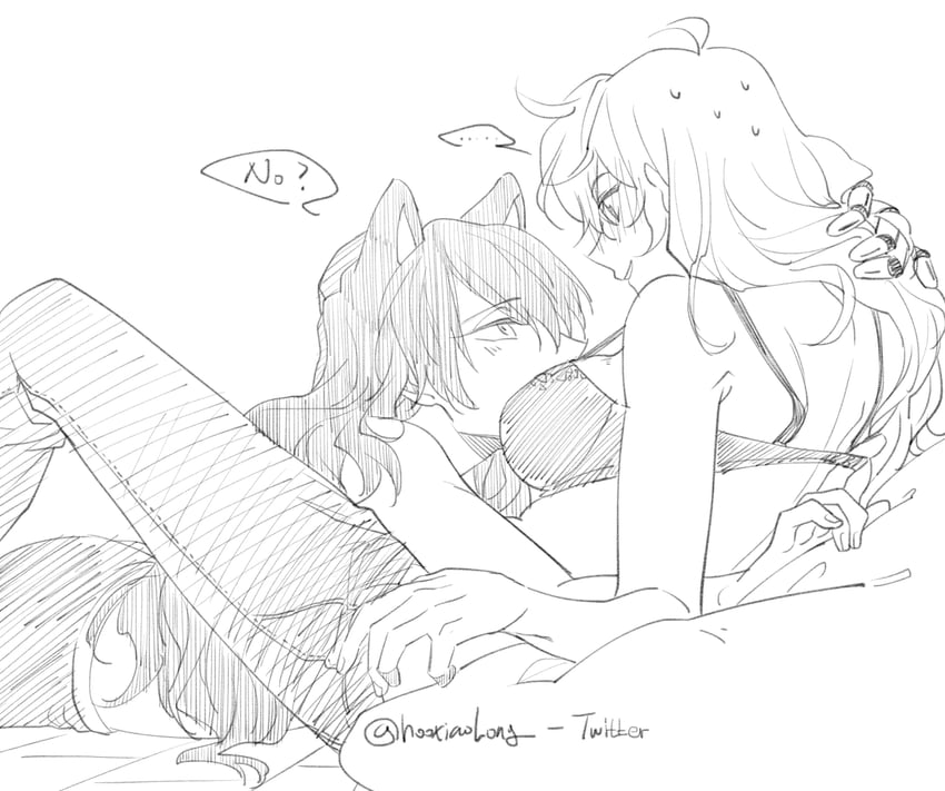 yang xiao long and blake belladonna (rwby) drawn by sflake_song