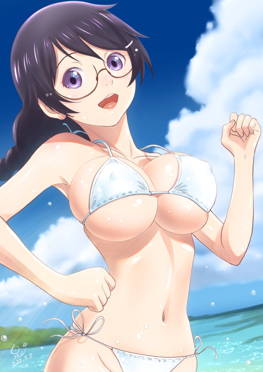 hanekawa tsubasa (monogatari and 1 more) drawn by huumoon