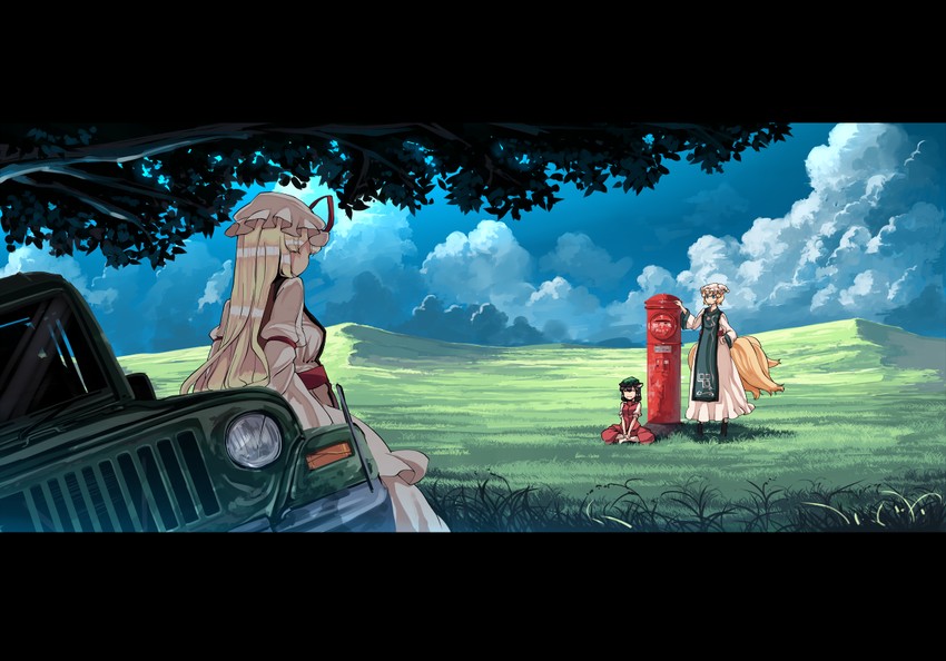 yakumo yukari, yakumo ran, and chen (touhou) drawn by garnet