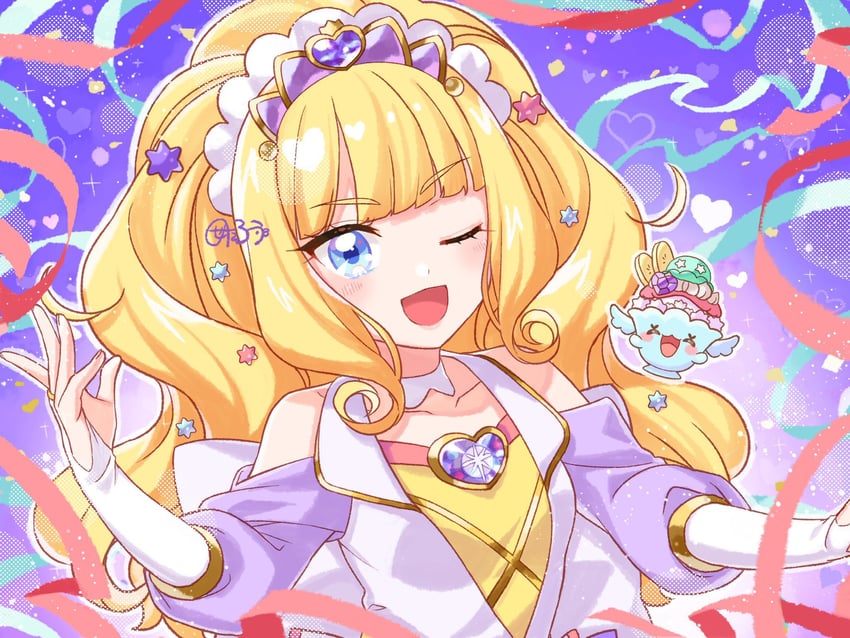 kasai amane, cure finale, recipipi, and parfait recipipi (precure and 1 more) drawn by senotarou