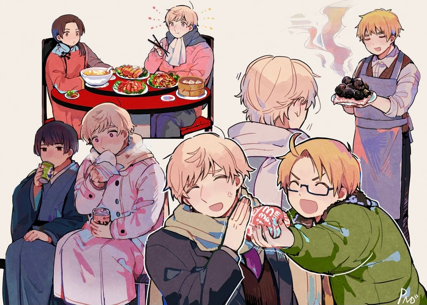america, united kingdom, japan, russia, and china (axis powers hetalia and 1 more) drawn by dkdmis