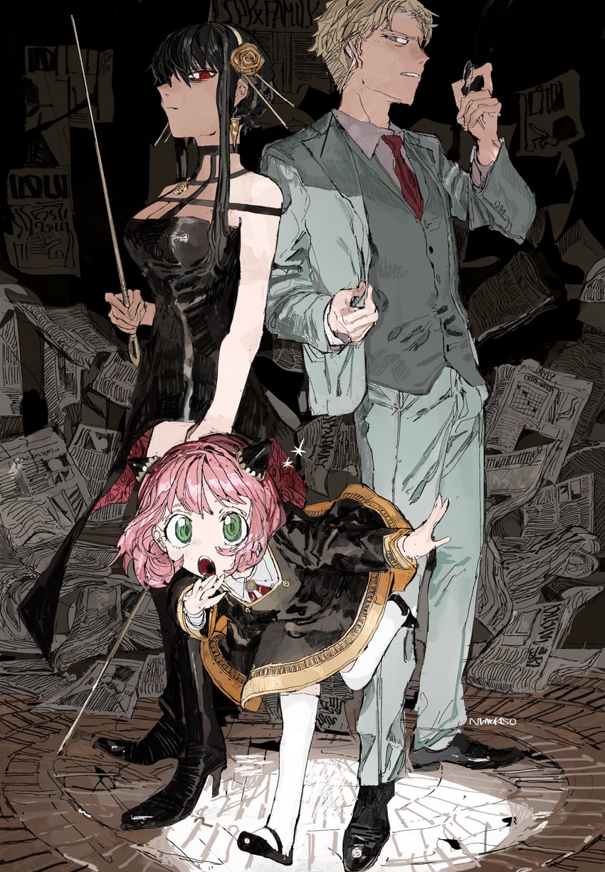 yor briar, anya, and twilight (spy x family) drawn by gomibaketsu3
