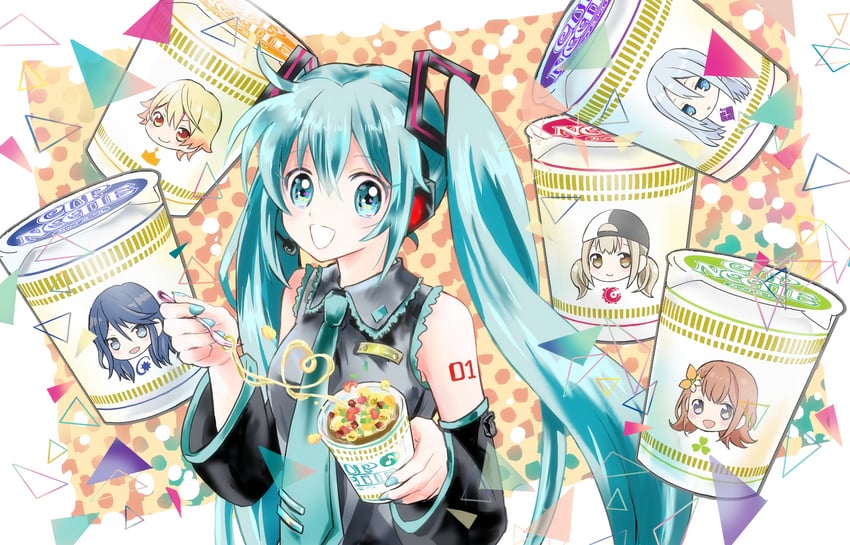 hatsune miku, yoisaki kanade, tenma tsukasa, azusawa kohane, hanasato minori, and 1 more (vocaloid and 1 more) drawn by usadapan1005