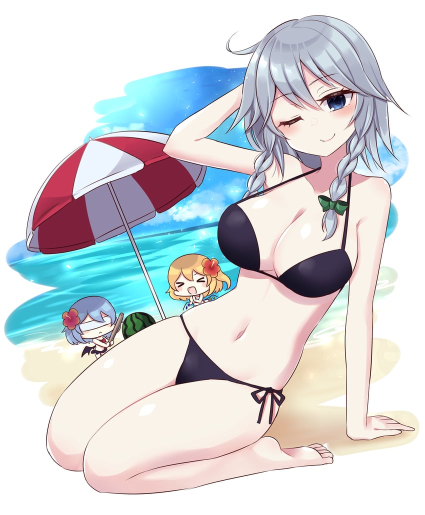 remilia scarlet, flandre scarlet, and izayoi sakuya (touhou and 1 more) drawn by subaru_(subachoco)