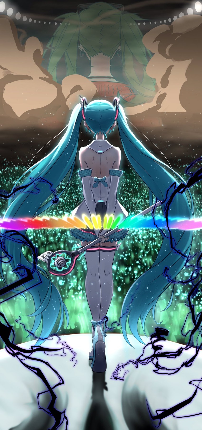 hatsune miku and magical mirai miku (vocaloid and 3 more) drawn by itogari