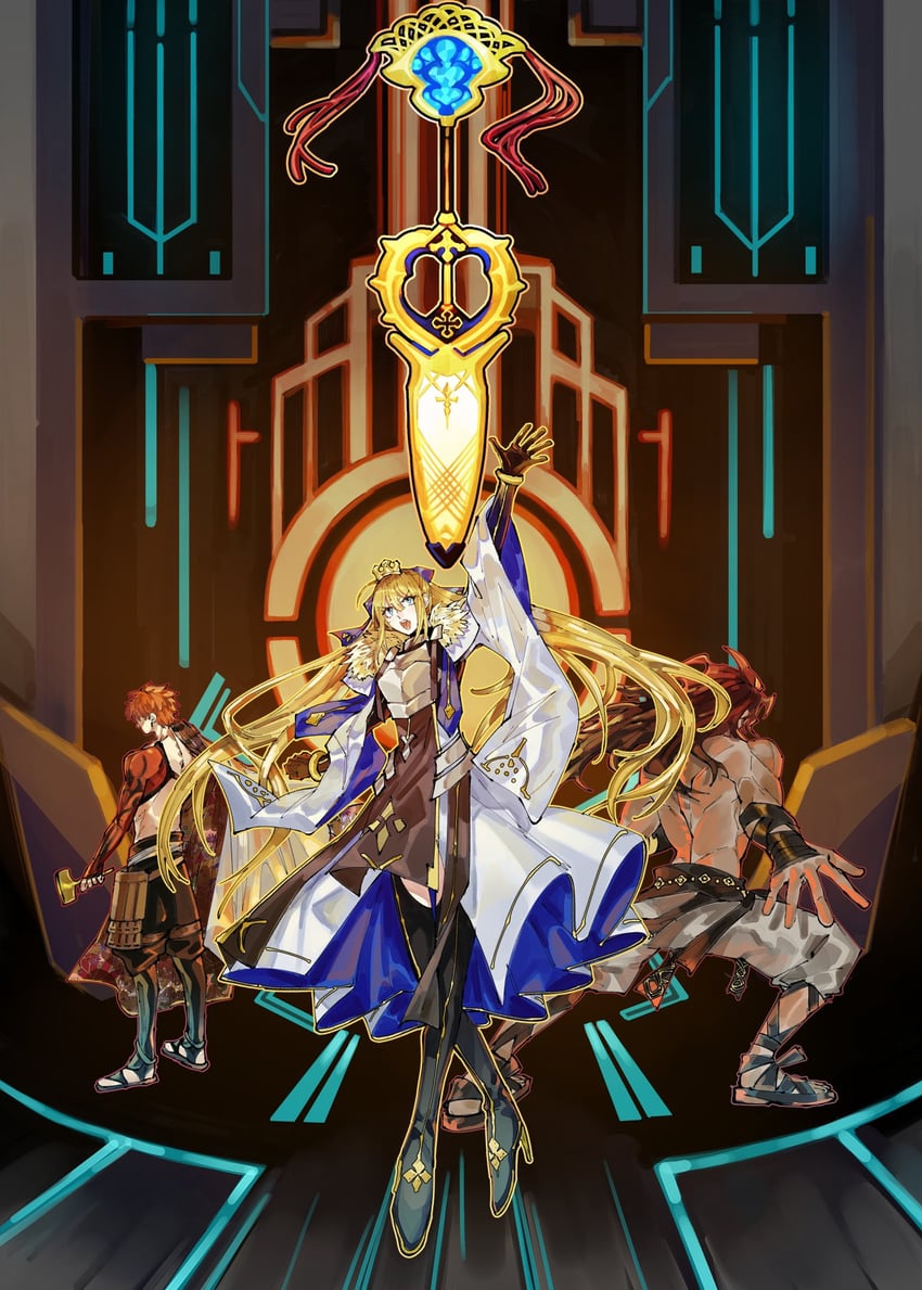 artoria pendragon, emiya shirou, artoria caster, senji muramasa, heracles, and 1 more (fate and 1 more) drawn by hisagi_(joyclub)