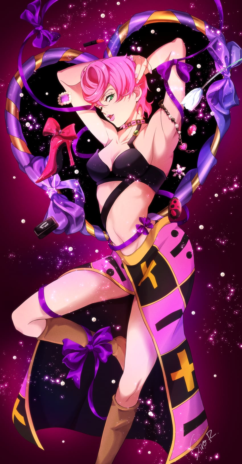 trish una (jojo no kimyou na bouken and 1 more) drawn by watawata_nr_(siroraku)