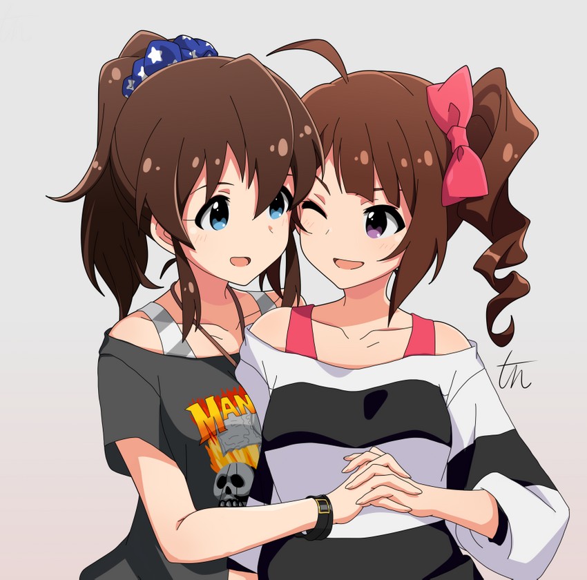 yokoyama nao and satake minako (idolmaster and 1 more) drawn by tun