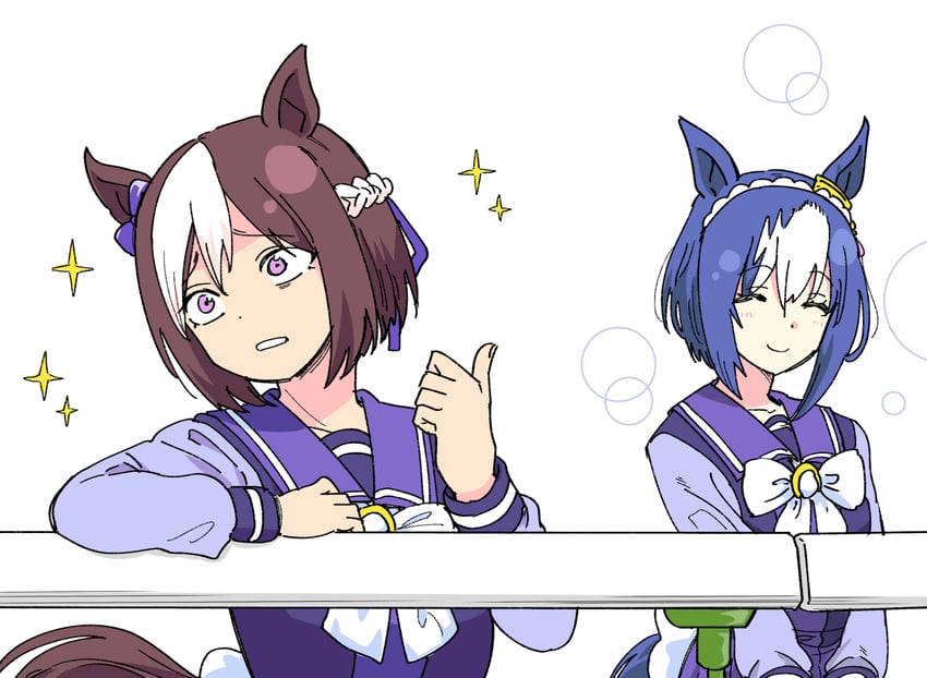 special week and cesario (umamusume and 1 more) drawn by taguchi_kenji_(omaep)