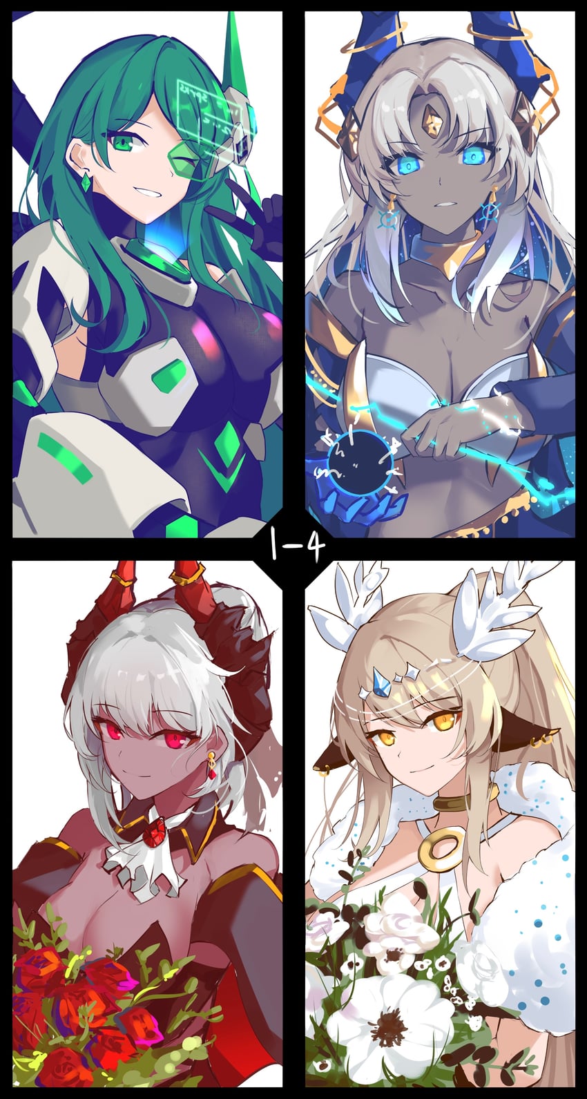 chimera, jormungand, diablo, and titan (dungeon squad) drawn by sparks_summer