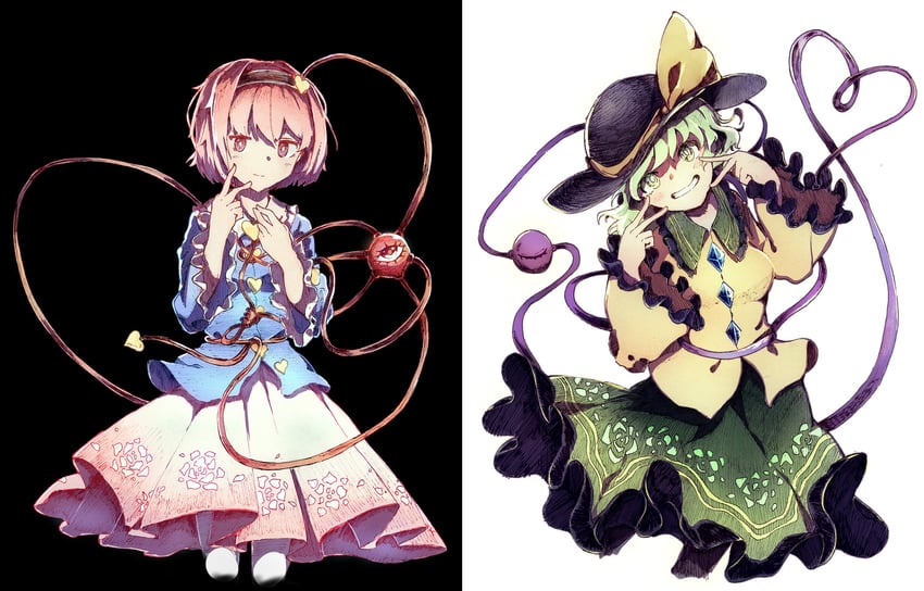 komeiji koishi and komeiji satori (touhou) drawn by tamiku_(shisyamo609)