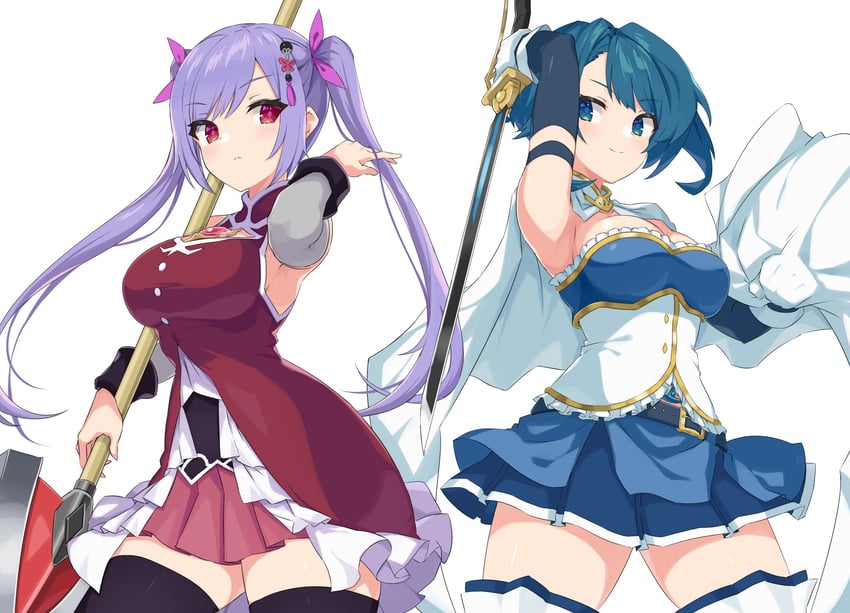 miki sayaka, sakura kyoko, aizawa kazuha, and matsumura fuuka (mahou shoujo madoka magica and 1 more) drawn by pera