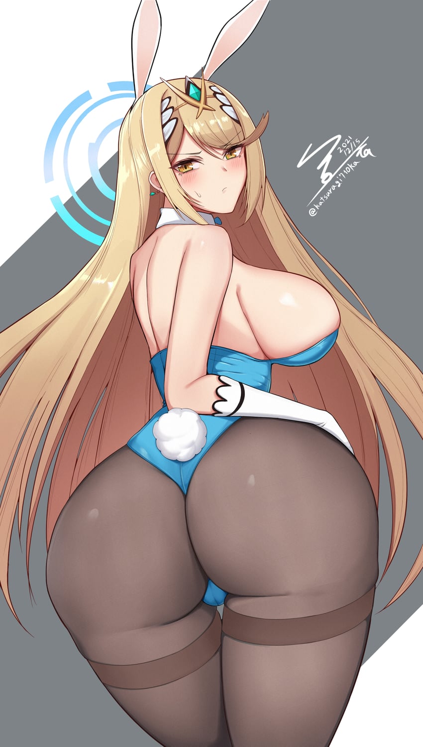 asuna and mythra (blue archive and 2 more) drawn by katsuragi_nantoka