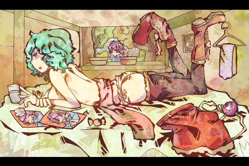 komeiji satori and kazami yuuka (touhou) drawn by glisten