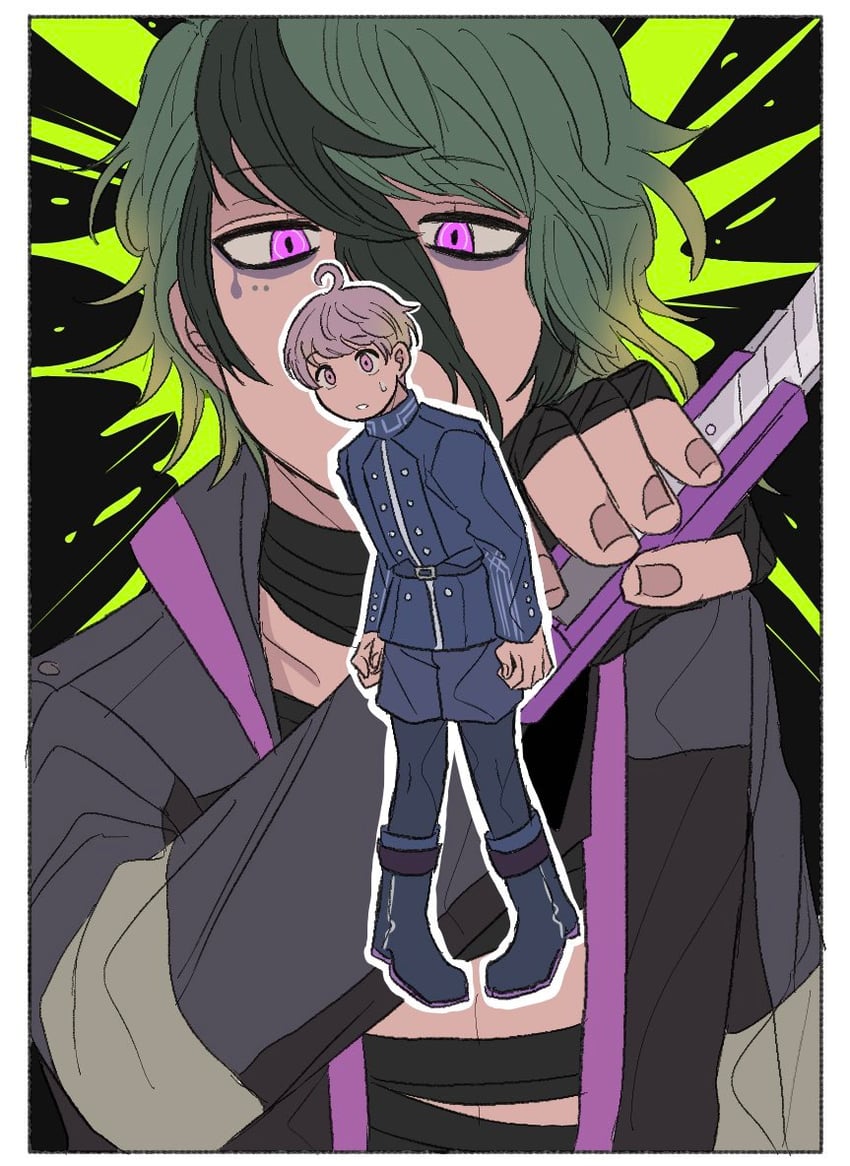 yuma kokohead and vivia twilight (master detective archives: rain code) drawn by nana_(7starssovereign)