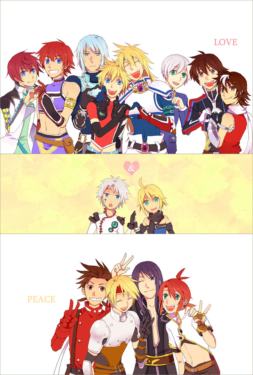 yuri lowell, luke fon fabre, asbel lhant, lloyd irving, emil castagnier, and 9 more (tales of and 14 more) drawn by sen_nai