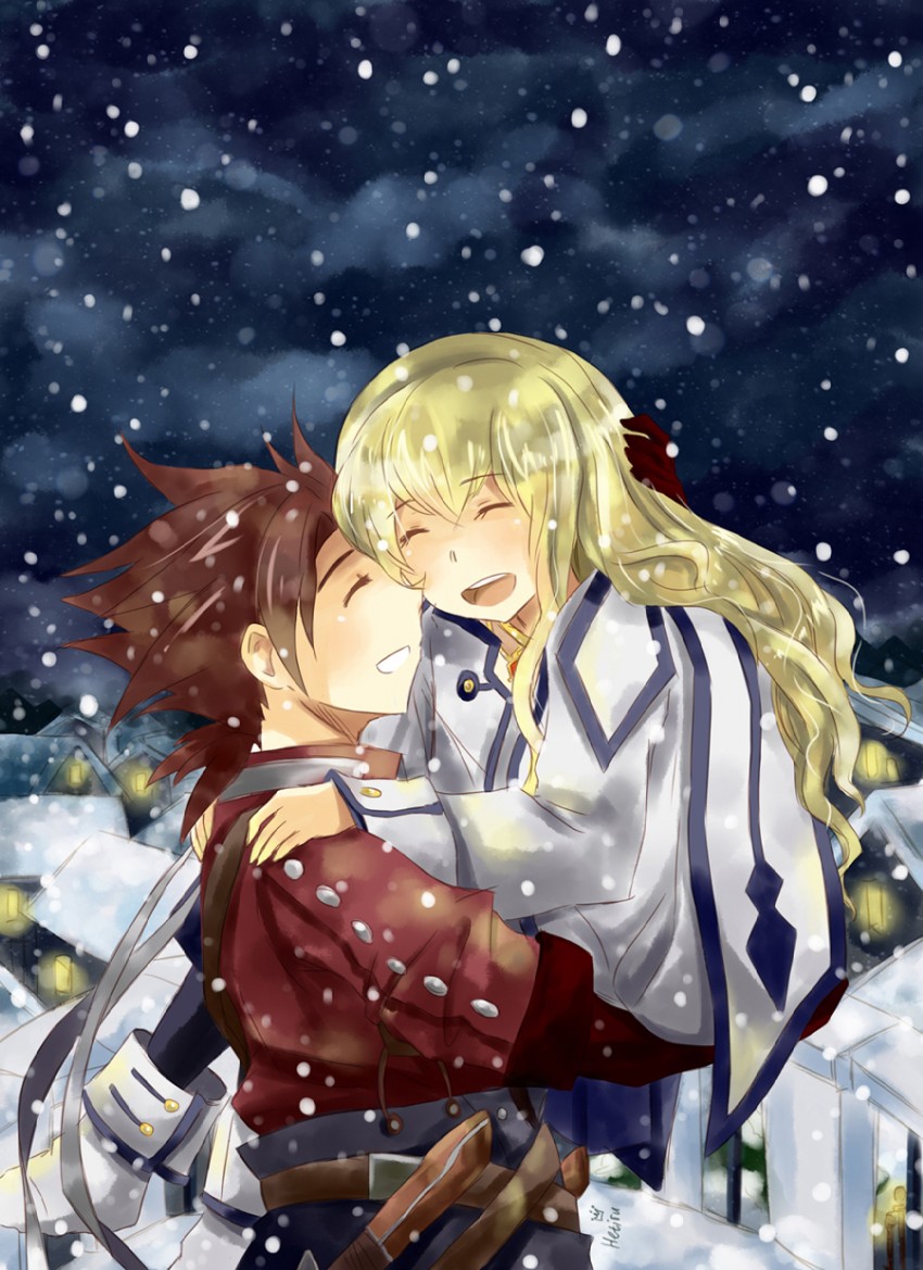 colette brunel and lloyd irving (tales of and 1 more) drawn by hetiru