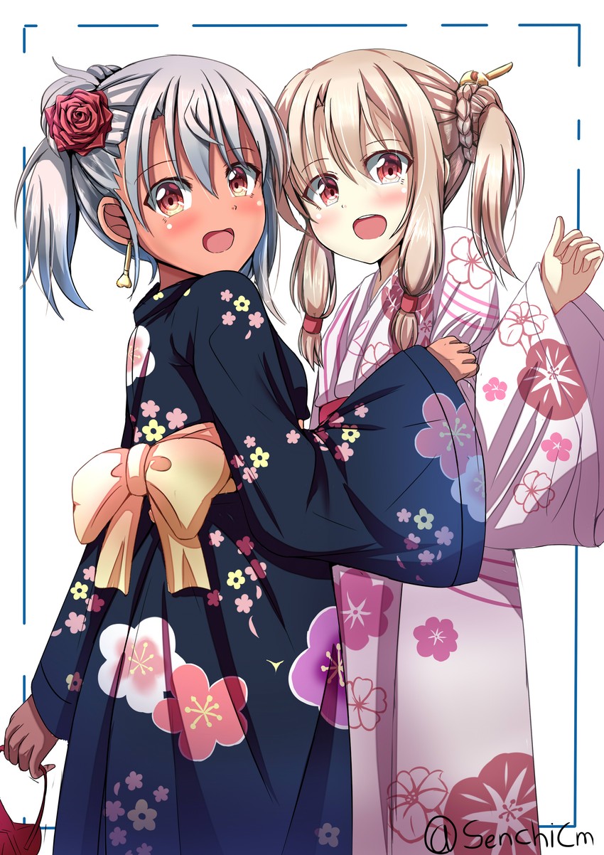 illyasviel von einzbern and chloe von einzbern (fate and 1 more) drawn by senchimee