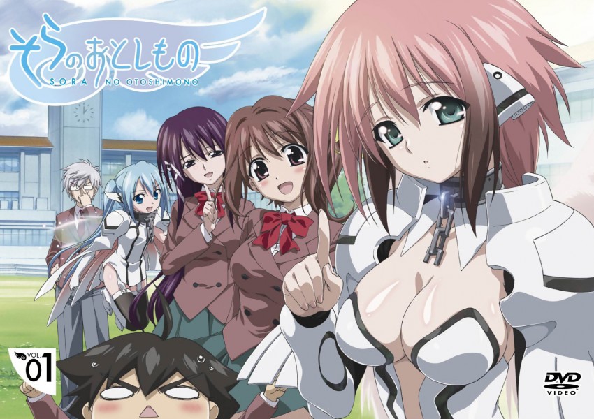 ikaros, nymph, mitsuki sohara, sakurai tomoki, satsukitane mikako, and 1 more (sora no otoshimono)