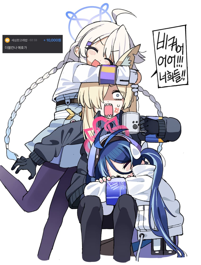kanna, fubuki, and kirino (blue archive) drawn by je_o_mo