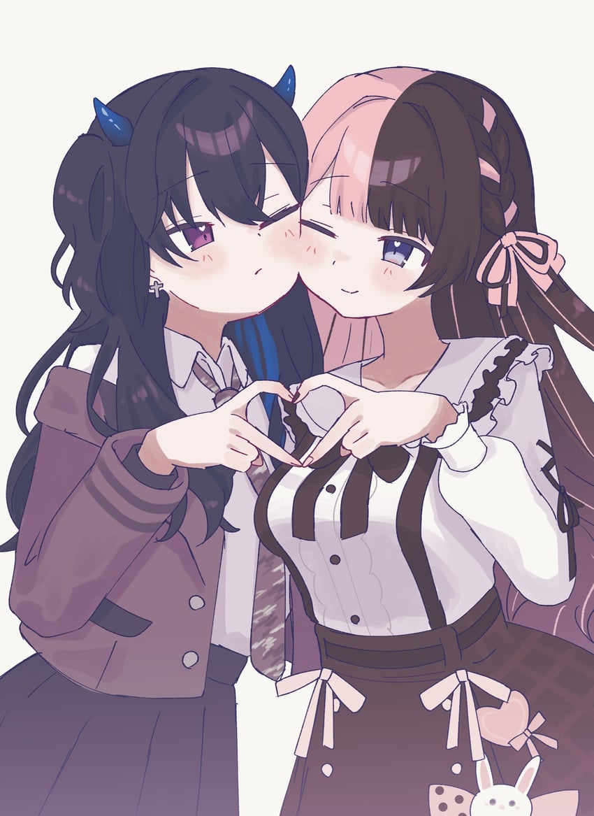 tachibana hinano and ichinose uruha (vspo! and 2 more) drawn by shimoyake_(lethal_penguin)