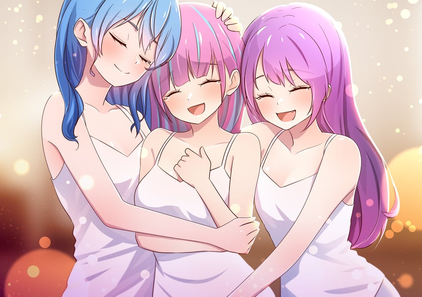 hoshimachi suisei, minato aqua, and tokoyami towa (hololive) drawn by snkagawa