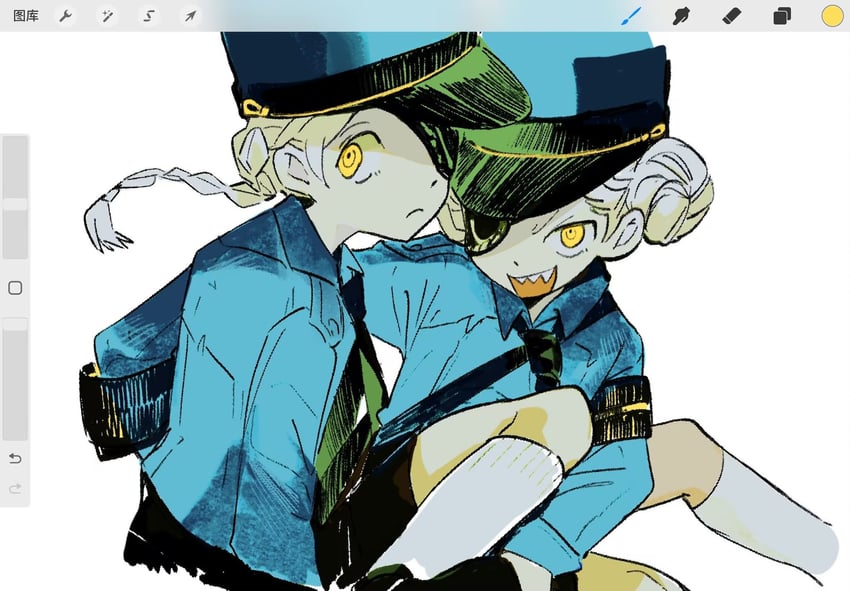 caroline and justine (persona and 1 more) drawn by hamusitas