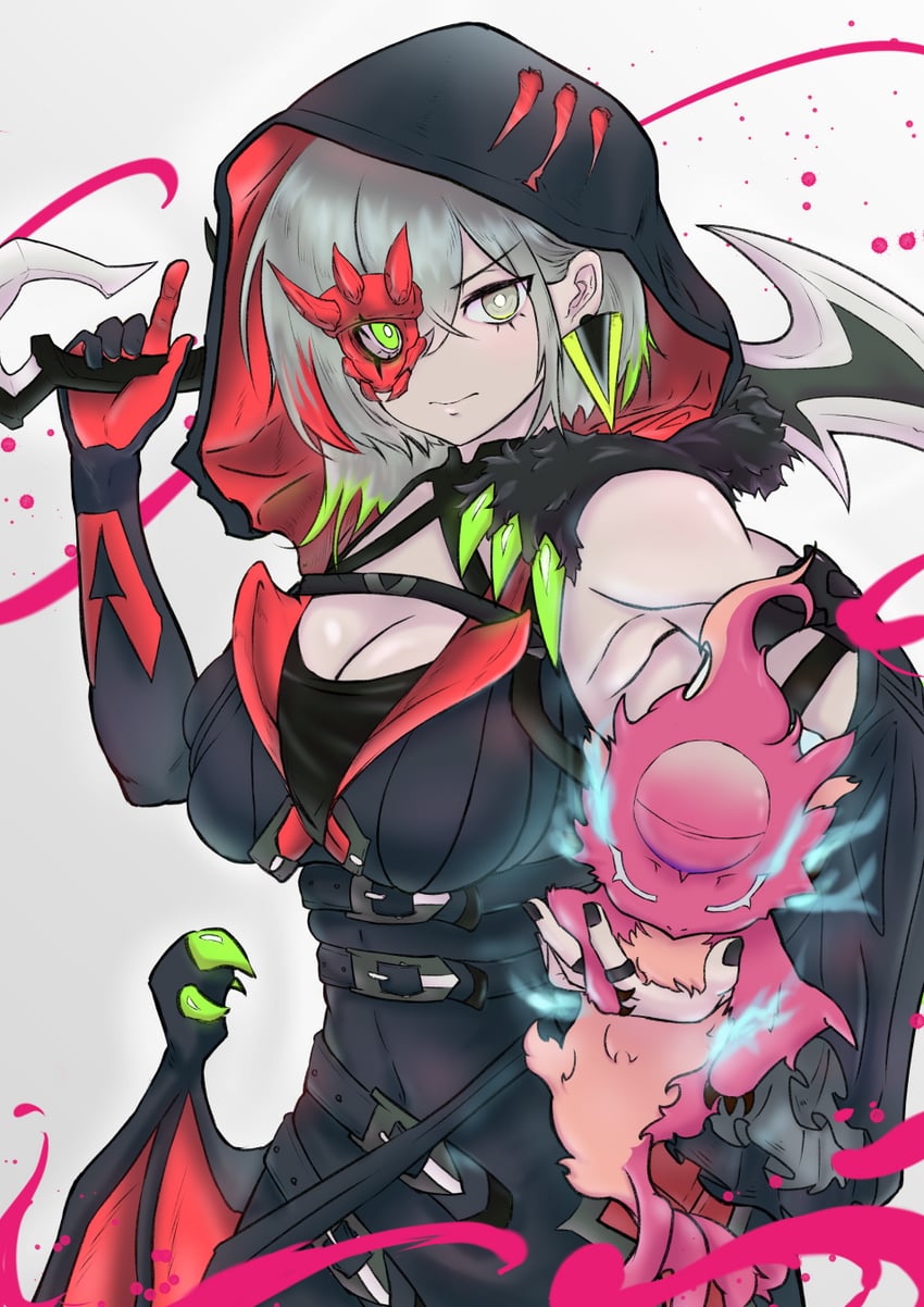 diabellstar the black witch and snake-eyes poplar (yu-gi-oh!) drawn by bamboo_tac
