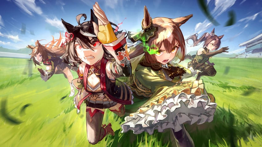 satono diamond, kitasan black, satono crown, and duramente (umamusume) drawn by yu_hydra