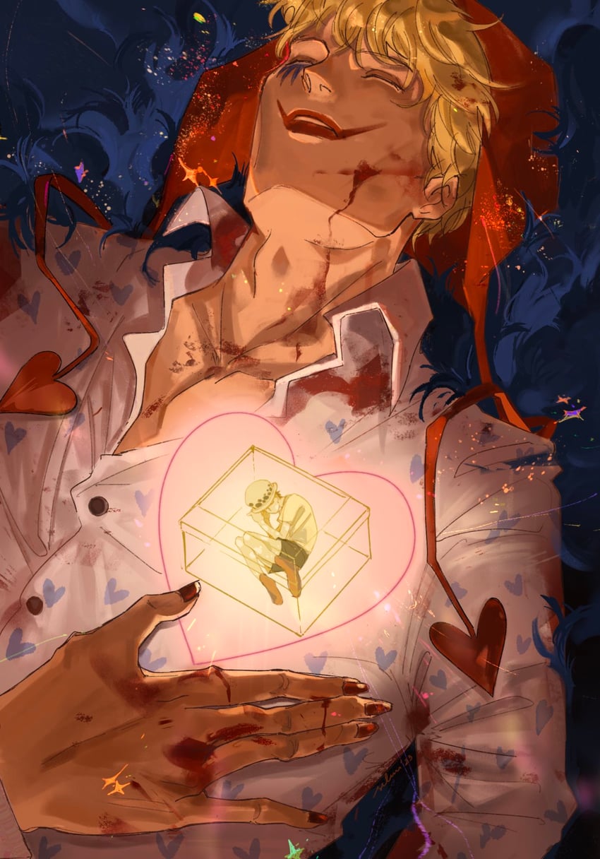 trafalgar law and donquixote rocinante (one piece) drawn by avenoirn