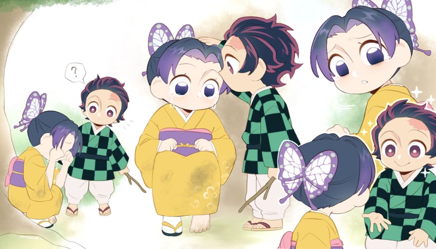 kochou shinobu and kamado tanjirou (kimetsu no yaiba) drawn by user_fhwv8447
