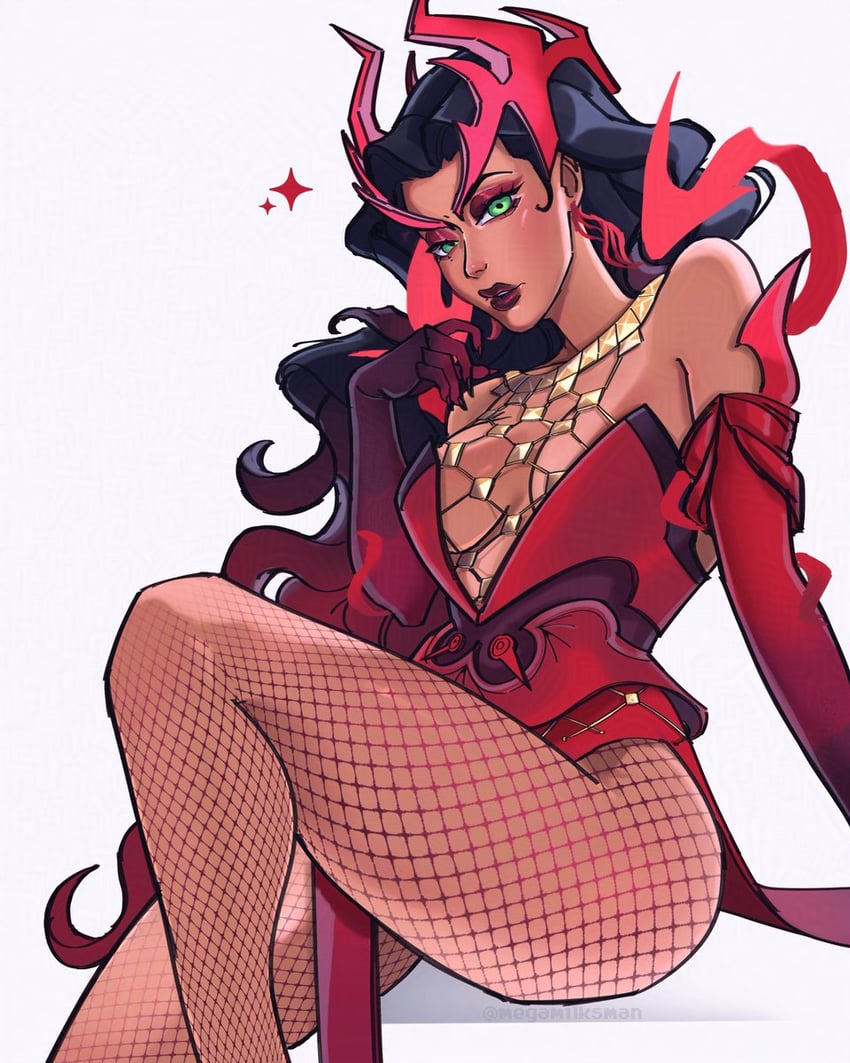 wanda maximoff and scarlet witch (marvel and 2 more) drawn by monica_(megamilksman)