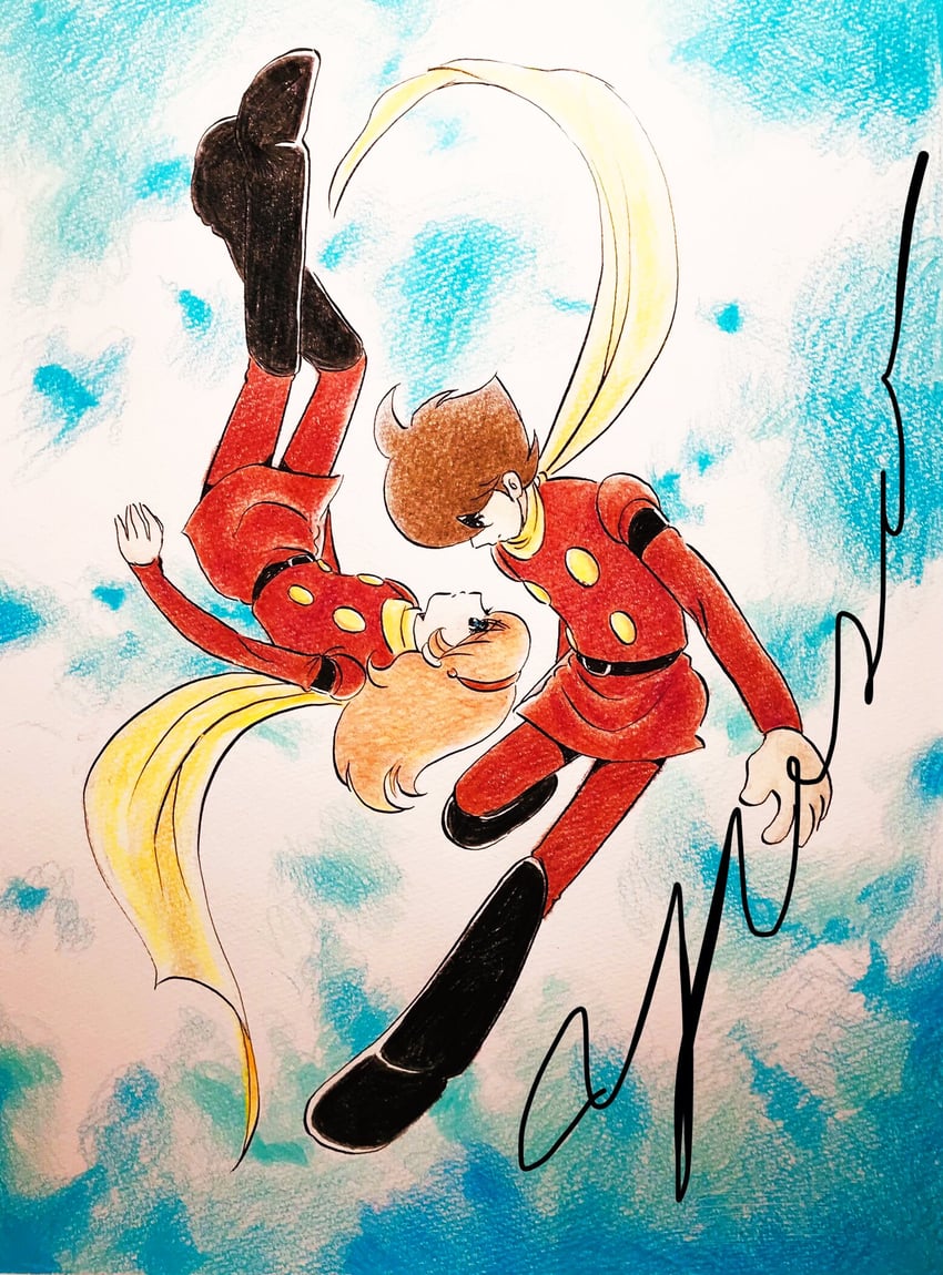 francoise arnoul and shimamura joe (cyborg 009) drawn by 0j_flz