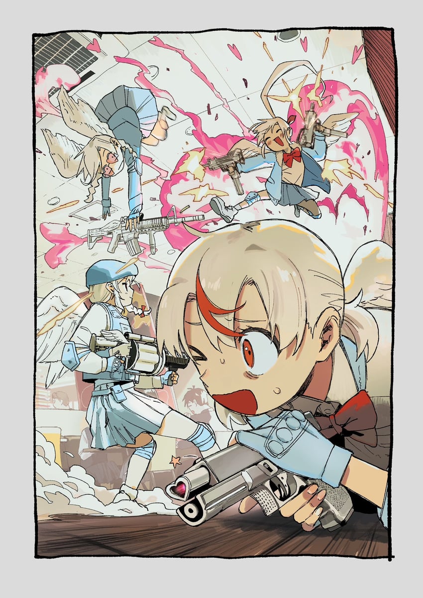 koharu, kanna, chiyo, and ena (love-bullet) drawn by tadano_natsu