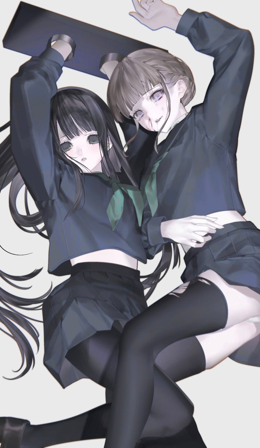 manaka nemu and byakuya rinne (euphoria) drawn by ame_(amelovelio)